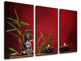 Klasszikus vászonkép motívummal: FENG SHUI, természet zöld-piros árnyalatokban, nyugodt hangulat, vnútorný mier, alkalmas a nappali számára | Fali kép FENG SHUI – fő