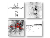Kollázs vászonkép motívummal: Abstract moments, táj fehér-piros árnyalatokban, nyugodt hangulat, természet, alkalmas a iroda számára | Fali kép Abstract moments – fő