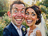 Házaspár karikatúrája vászonképen – Papilora