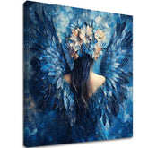 angyalok festménye vásznon – 3D canvas megjelenítés látható fa kerettel, Papilora Premium Art.