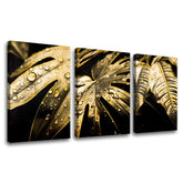 Arany nyomással vászonkép motívummal: Dance of the Gold Leaves, természet arany-fekete árnyalatokban, luxus hangulat, természet és luxus hatás – fő