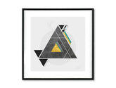 Geometrikus vászonkép motívummal: Instant Abstraction fehér-szürke árnyalatokban, nyugodt hangulat, természet, alkalmas a dolgozószoba számára | Fali poszter Instant Abstraction – fő