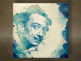 Pop art vászonkép motívummal: Salvador Dalí - AQUArt, térkép bézs-kék árnyalatokban, kreativitás, alkalmas a nappali számára | Fali kép Salvador Dalí - AQUArt – fő