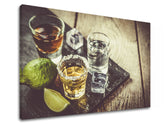Vintage vászonkép motívummal: TEQUILA, térkép zöld árnyalatokban, ünneplés, alkalmas a konyha számára | Fali kép TEQUILA_075-11 – termék
