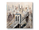 Kézzel festett kép falra VÁROS 80x80 cm – 3D perspektíva vászon fa kereten | 100% eredeti | akril vásznon ARTMIE | Papilora.sk
