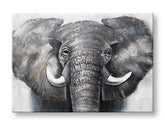 Kézzel festett falikép ELEFÁNT 100x70 cm – 3D perspektíva vászonon fa kereten | 100% eredeti | akril vászonon ARTMIE | Papilora.sk