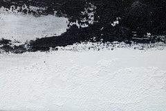 Az absztrakt festmény közeli nézete, amelyen jól látható a textúra és a kompozíció Papilora.