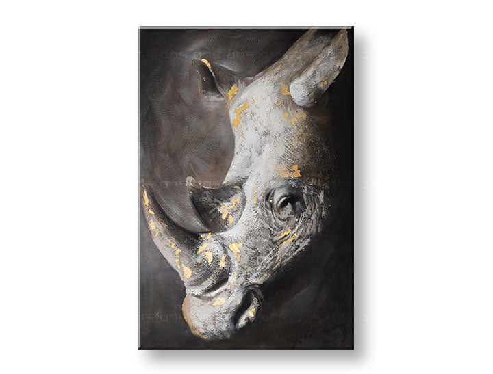 Kézzel festett falikép ORRSZARVÚ 80x120 cm – 3D perspektívás vászon fa kereten | 100% eredeti | akril vásznon ARTMIE | Papilora.sk