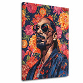 Modern vászonkép motívummal: Snoop Dogg - Ikona rapovej scény, virágok narancs árnyalatokban | Kép Snoop Dogg - Ikona rapovej scény – fő