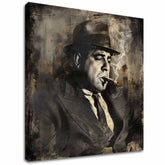 Modern vászonkép motívummal: Al Capone - Dym és moc fekete-fehér árnyalatokban | Kép Al Capone - Dym és moc, fali dekoráció – fő