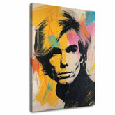 Modern vászonkép motívummal: Andy Warhol - Farby popovej revolúcie, haj fekete-sárga árnyalatokban, energikus hangulat | Kép Andy Warhol - Farby popovej revolúcie – fő