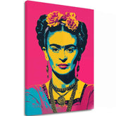 Modern vászonkép motívummal: Frida Pop, rózsák sárga-fekete árnyalatokban, merész hangulat, dicsőség | Kép Frida Pop – fő