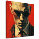 Modern vászonkép motívummal: Hitman - Zmysel pre részlet piros-fekete árnyalatokban, intenzív hangulat, titok | Kép Hitman - Zmysel pre részlet – fő