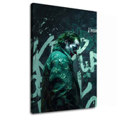 Modern vászonkép motívummal: Joker: Vuitton štýl, graffiti fekete-fehér árnyalatokban, sötét hangulat | Kép Joker: Vuitton štýl – fő