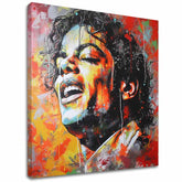 Modern vászonkép motívummal: Michael Jackson - Hlas generácií piros-arany árnyalatokban, energikus hangulat | Kép Michael Jackson - Hlas generácií – fő