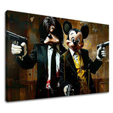 Modern vászonkép motívummal: Mickey and the Mobster fekete-barna árnyalatokban, merész hangulat, popkultúra | Kép Mickey and the Mobster – fő