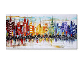 Kézzel festett falikép VÁROS 50 x 100 cm