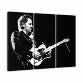 Kézzel festett POP Art festmény Bruce Springsteen 3 db bs – 3D látvány a kézzel festett vászonról fehér háttéren. Domináns színek: fekete, fehér, szürke.