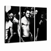 Kézzel festett POP Art festmény Fight Club 3 darab fc – 3D látvány a kézzel festett vászonról fehér háttéren. Domináns színek: fekete, fehér, szürke.