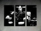 Kézzel festett vászonkép motívummal: GODFATHER, csésze kávé fekete-fehér árnyalatokban, erő és hatalom és filmvilág | Kézzel festett POP Art kép GODFATHER – termék