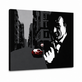 Kézzel festett POP Art festmény James Bond 1 rész bond3 – 3D látvány a kézzel festett vászonról fehér háttéren. Domináns színek: fekete, szürke, piros.