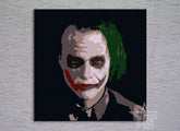 Kézzel festett vászonkép motívummal: JOKER fekete árnyalatokban, filmvilág | Kézzel festett POP Art kép JOKER – termék