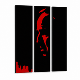 Kézzel festett POP Art festmény Marlon Brando 3 db gff – 3D látvány a kézzel festett vászonról fehér háttéren. Domináns színek: fekete, piros.