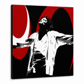 Kézzel festett POP Art festmény Michael Jackson 1 rész mj1 – 3D látvány a kézzel festett vászonról fehér háttéren. Domináns színek: fekete, piros, fehér.