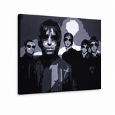 Kézzel festett POP Art festmény Oasis 1 db oa – 3D látvány a kézzel festett vászonról fehér háttéren. Domináns színek: fekete, szürke, fehér.