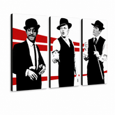 Kézzel festett POP Art festmény Rat Pack 3 darab rp – 3D látvány a kézzel festett vászonról fehér háttéren. Domináns színek: fekete, fehér, piros.