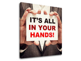 Art deco vászonkép motívummal: Its all in your hands, motivációs idézet piros-fekete árnyalatokban | Motivációs fali kép Its all in your hands_002 – termék