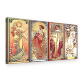 Vászonkép A négy évszak – Alfons Mucha, 3D nézet