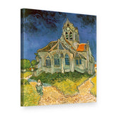Vászonkép Az auvers-i templom – Vincent van Gogh, 3D nézet
