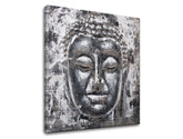 Ipari vászonkép motívummal: BUDHA, Buddha fehér-szürke árnyalatokban, nyugodt hangulat, vnútorný mier, alkalmas a hálószoba számára | Vászonkép BUDHA – termék