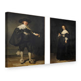 Vászonkép Marten Soolmans és Oopjen Coppit portréja – Rembrandt, 3D nézet