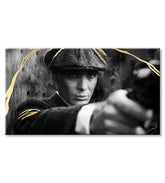 Kézzel festett vászonkép motívummal: PREMIUM ART – Peaky Blinders Thomas Shelby szürke-arany árnyalatokban, intenzív hangulat | Vászonképek - PREMIUM ART – Peaky Blinders Thomas..., nézet 3
