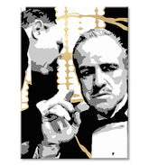 Kézzel festett vászonkép motívummal: PREMIUM ART – The Godfather, autó fehér-arany árnyalatokban, drámai hangulat | Vászonképek - PREMIUM ART – The Godfather – termék, nézet 2