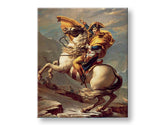 Modern vászonkép motívummal: Jacques-Louis David - Napoleon prechádza cez Alpy, égbolt arany-krém árnyalatokban, erő és hatalom | Vászonkép Jacques-Louis David - Napoleon prechá..., nézet 2