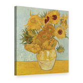 Vászonkép Váza tizenkét napraforgóval – Vincent van Gogh, 3D nézet