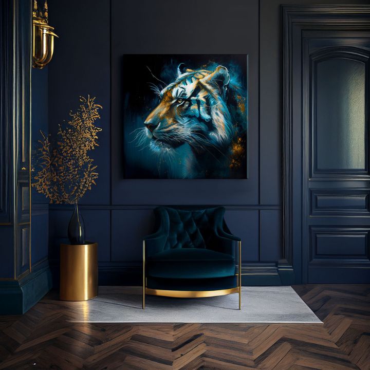 A tigris szelleme festmény a falon egy belső térben, Wild Kingdom szett részeként