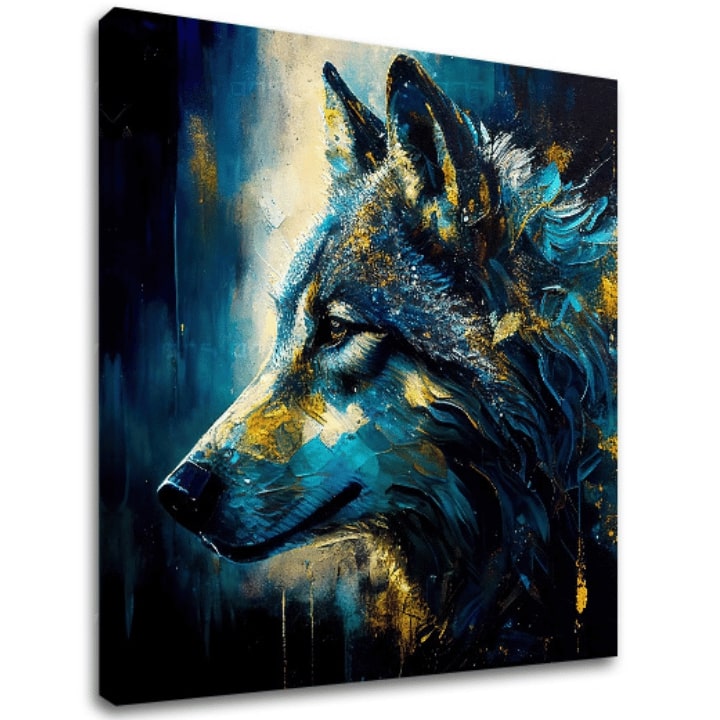 Wild Kingdom szett – A vadon a farkas szemében, 3D vászon gallery-wrap, kézzel festett akril részletekkel