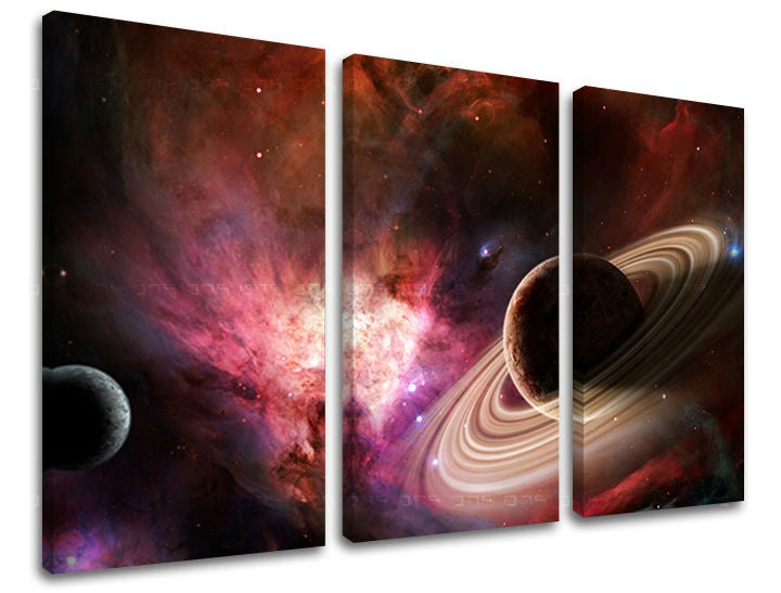 Pop art vászonkép motívummal: csillagok, galaxis, táj, természet, világűr fehér-lila árnyalatokban, alkalmas a iroda számára | Fali kép VILÁGŰR – fő