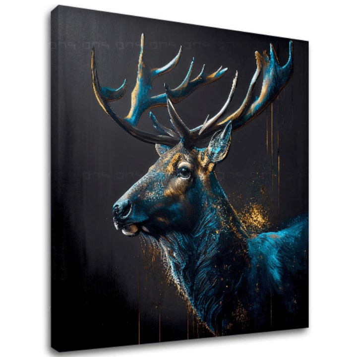 Safari Gold – Az erdő nyugodt őre, 3D gallery-wrap vászonkép, kézzel festett akril részletekkel