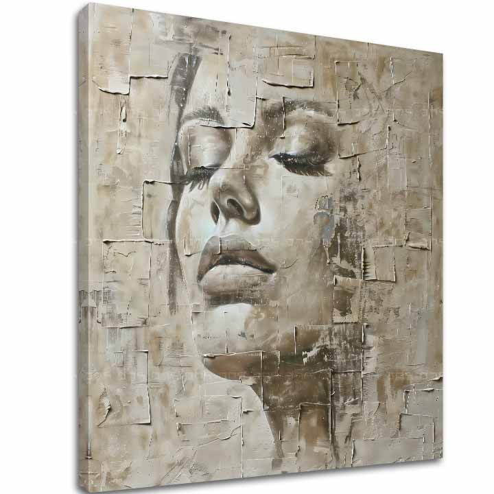 Mystická žena szett – A Béke Istennője, 3D gallery-wrap pamut vászonkép, kézzel díszítve arany akrilfestékkel.
