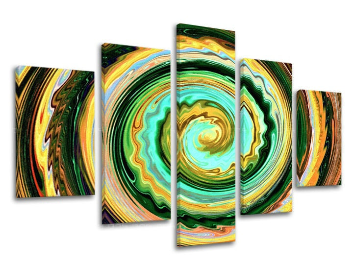 Pop art vászonkép motívummal: híres személyiség kék-narancs árnyalatokban, élénk hangulat, természet és mozgás, többrészes kivitel, alkalmas a nappali számára – fő