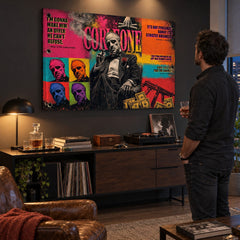 Modern A Keresztapa pop-art vászonkép férfias dolgozószobában, karakteres dekoráció filmrajongóknak.