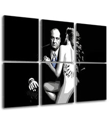 Pop art vászonkép motívummal: Sopranos - Tony Soprano s nahou ženou fehér-fekete árnyalatokban, drámai hangulat, krimi dráma és szerelem – termék, nézet 2