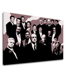 Pop art vászonkép motívummal: The Mafia family, autó barna-piros árnyalatokban, drámai hangulat, család és erő és hatalom, alkalmas a iroda számára – termék, nézet 2