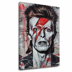 Modern vászonkép motívummal: Davida Bowieho - Ikona hudby és štýlu fehér-fekete árnyalatokban, intenzív hangulat, zenei történelem és ikonográfia – fő