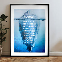 Modern vászonkép ezüst árnyalatokban | Fali poszter s EXTRA efektom - Iceberg of Success, fali dekoráció – termék